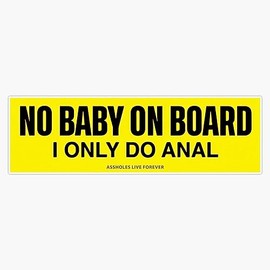 no Baby on Board i only do Anal Window Bumper Sticker Decal 5"