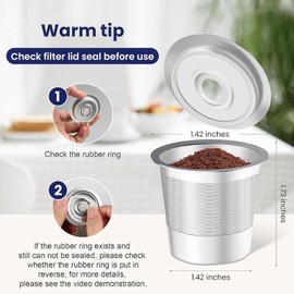 Reusable Coffee Pod for Kuerig1.0, 2 X Reusable Coffee Pods, 2 X Pod Lid, 1 X Powder Spoon