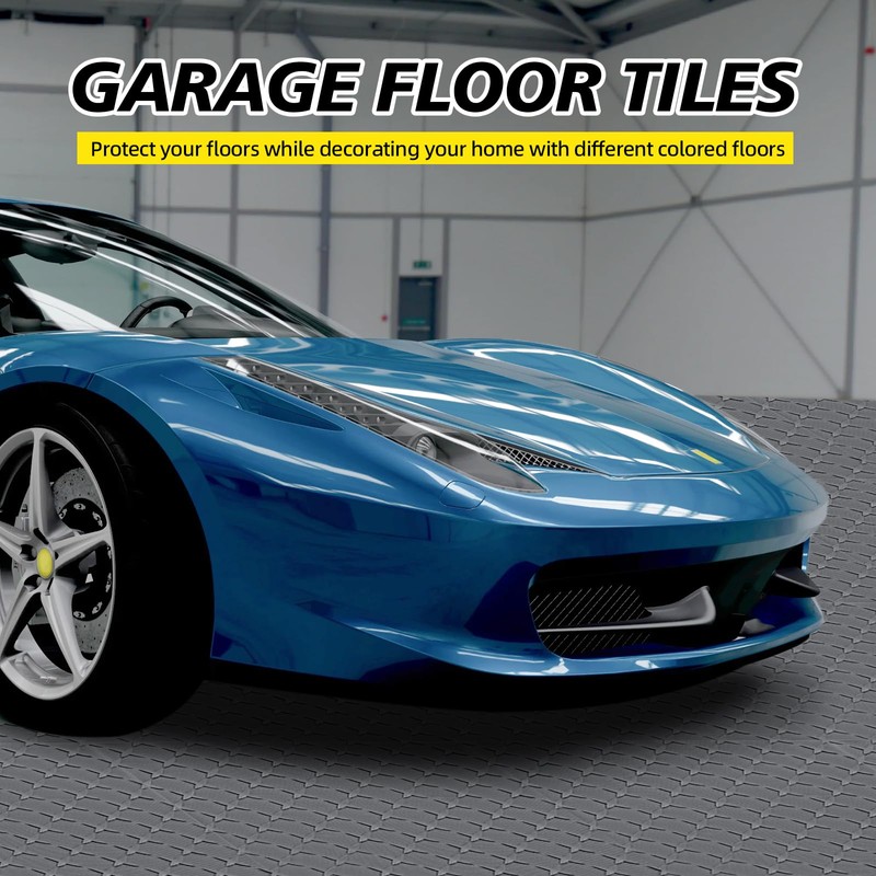 PVC Interlocking Garage Floor Tiles - 48 Pack | 12"x12"
