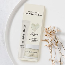 WONDERBALM WONDER DUO Lip Balm & All Purpose Balm Relives Dry Chapped Lips Skin Cream Moisturiser Fast-Absorbing Non-Greasy Olive Oil Shea Butter Natural Vegan Ingredients