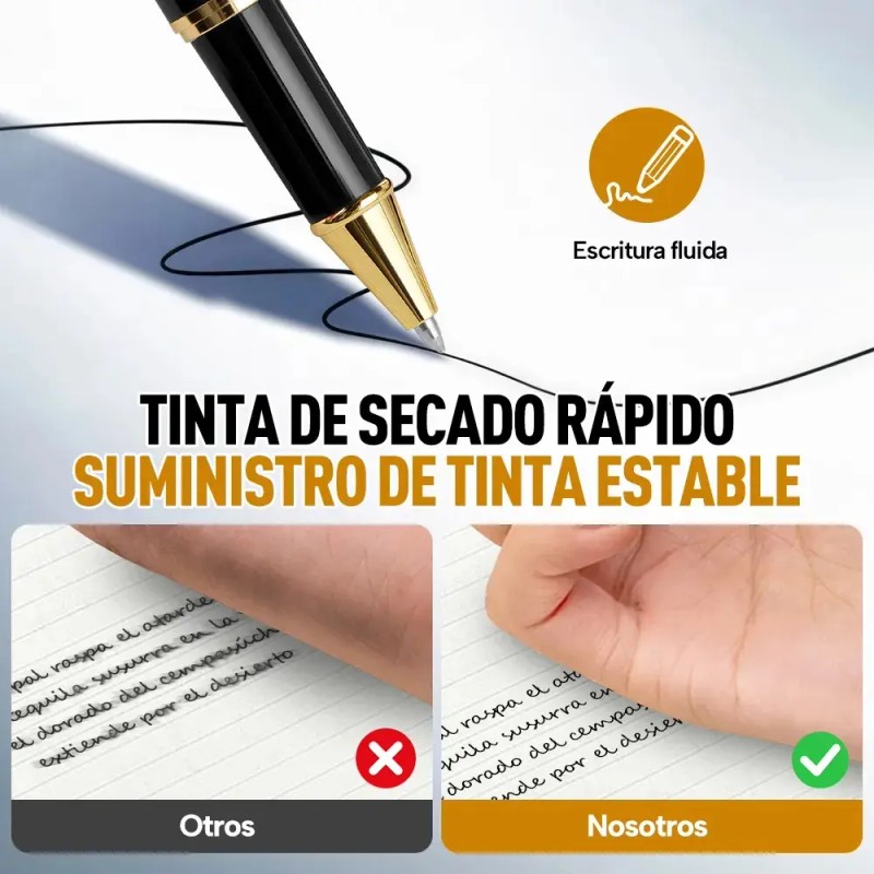 Pluma Elegante Premium De 2 Piezas - ¡incluye 8 Repuestos!