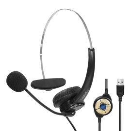 LogiLink HS0056 - Mono Headset, 1x USB-A Male, Microphone, Medium