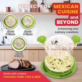 Chicken Shredder Large Chicken Breast Shredder Tool Twist with Brush&Fork, Visible Meat Shredder Machine, Strong Anti-Slip Strip, Ergonomic Handle, BPA Free (Light Green)