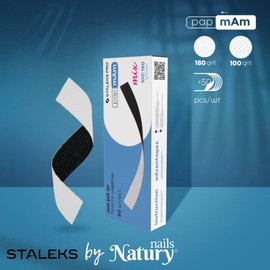 STALEKS PRO PapmAm Mix Pack of 50 Replacement File Sleeves for Straight File Base Expert Grit 100/180