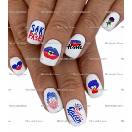 Unbranded DIY manicure Haitian pride *BOGO Haiti background nail art decals FREE Shipping