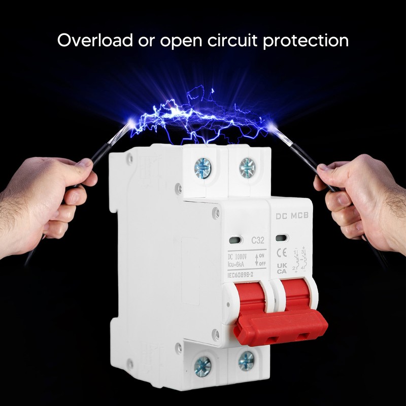 DC Miniature Circuit Breaker 2P 32A DIN Rail Mount DC1000V