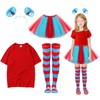 KDVOG Girl's Tulle Tutu Costumes Accessories Set, Kids Red T