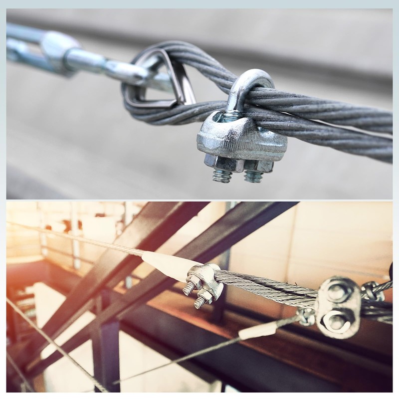 sourcing map 20 Pcs M4 Stainless Steel Wire Rope Clip