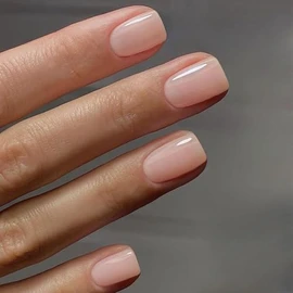 Kqueenest 48 Piezas De Uñas Acrílicas Cortas Cuadradas, Uñas Naturales De Color Rosa Nude, Uñas Postizas Semitransparentes Naturales, Uñas Acrílicas P