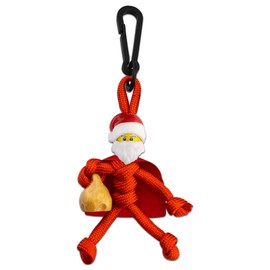 OEHEDOU Cute Red Santa Keychain Pendant Christmas Ornament Made of Jute with Humorous Santa Face Christmas Gift Holiday Accessory