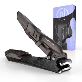 Nail clippers for fingernails and toenails - matte stainless steel, sharp, with collection container - large and small - for men and women