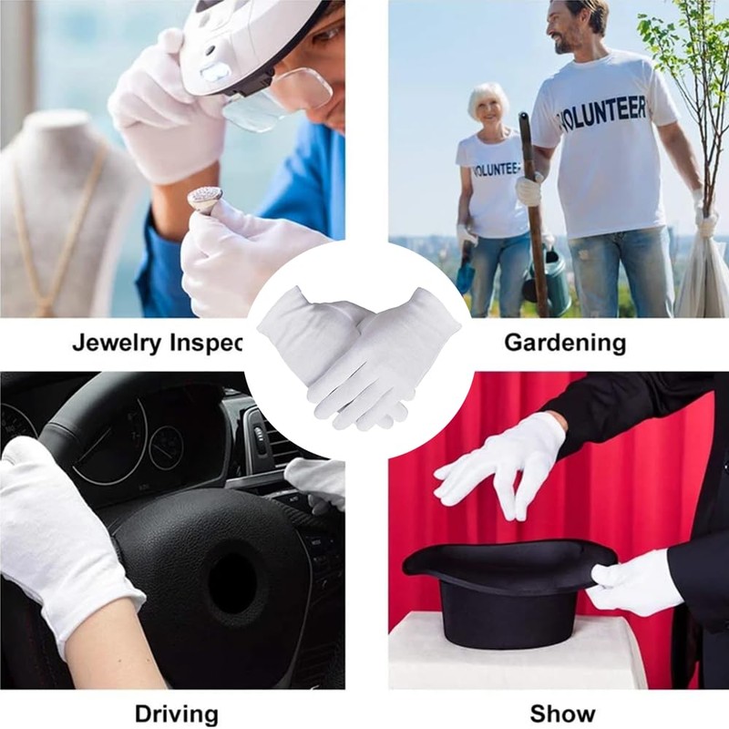 5 Pairs Cotton Gloves Large Size Work Gloves Coin Gloves