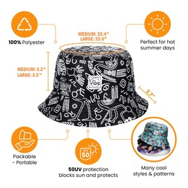 Vibe Festival Gear Bucket Hat Unisex for Men Women Fashion Fishing Hat Cute Fisherman Cap (BW Tribal)