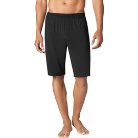 Tommy John Men's Second Skin Pajama Shorts - Comfortable Soft Sleep & Lounge Bottoms for Men (Elastic Band, Black, Medium)