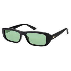 SOJOS SJ2351 - anteojos de sol polarizadas rectangulares retro para mujeres y hombres, con marco rectangular Y2K para mujer y hombre, marco negro/lente verde claro, Negro/Verde claro, Tiny