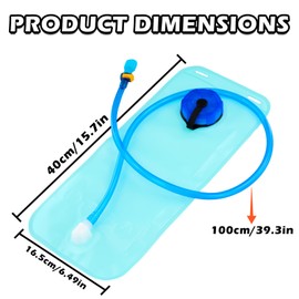 Catime 2L Hydration Bladder, Outdoor Hydration Bladder with Drinking Tube 1 m, Leak-Proof Water Reservoir, Sports Water Bladder for Backpack with Large Opening for Hiking, Outdoor Sports, Backpack (A)