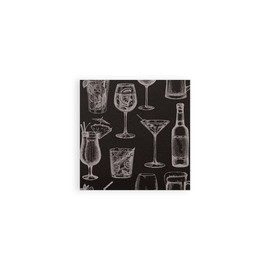 Cocktail Napkins, 2-Ply, 20 x 20 cm, Pack of 300, for Any Occasion, Matched to Furnishings and Decorations, for Catering and Home (Motif Napkins "Cocktail Black")