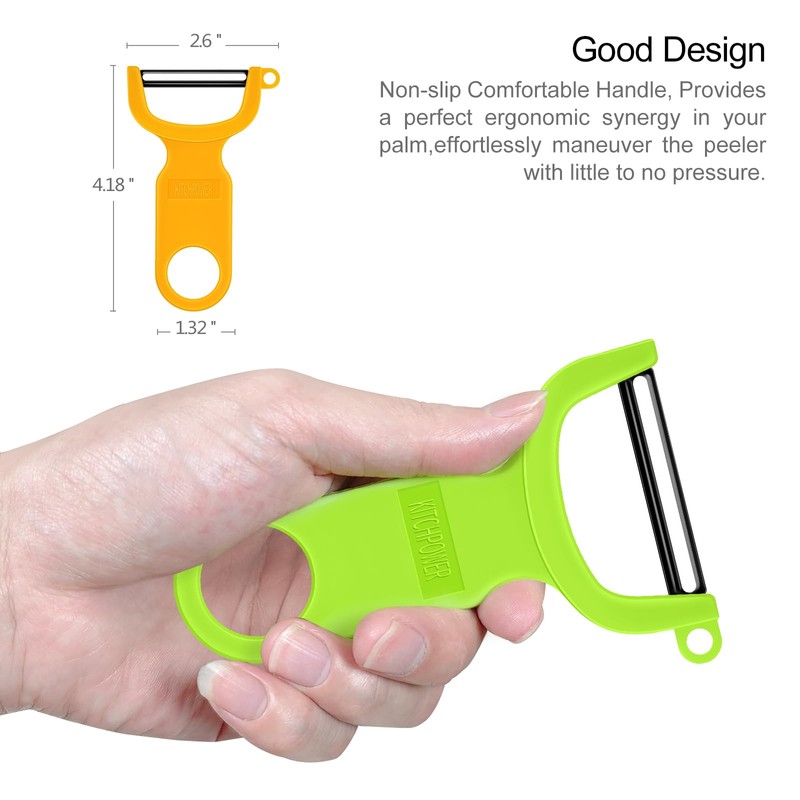 Original Vegetable Fruit Peeler Carbon Steel Blade 3 Pack Red/Green/Yellow…