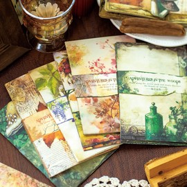 MAFELOE Scrapbook Supplies for Decorative Paper Aesthetic, Art Collage Album and Card Making, Junk Journal Kit Handmade Scrapbook Paper Craft, 6 Packs, 30 Pieces Each - Woodland Adventure Series