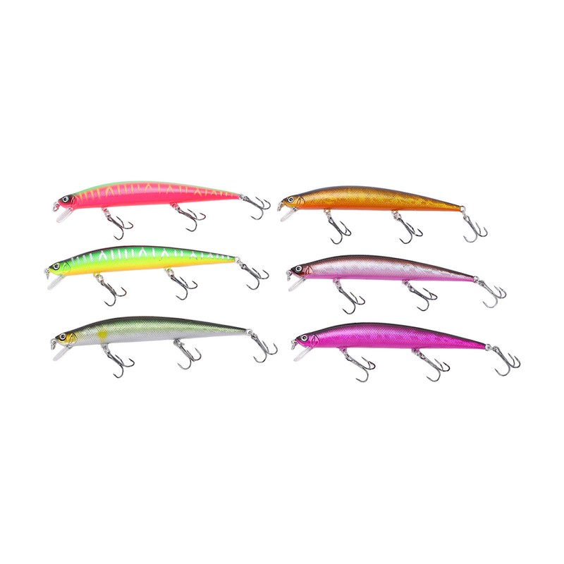 6PCS Minnow Fishing Lure Long Throw Floating Artificial Hard Bait
