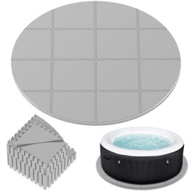 AFFLUENT 77" EVA Hot Tub Mat & Pad for Inflatable Tubs - 1/4" 6MM Thickened Non-Slip Outdoor/Indoor Protective Mat, Waterproof Durable Inflatable Hot Tub Accessories, Easy Clean (Gray)