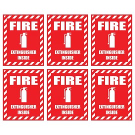 Unbranded/Generic 6 pack FIRE EXTINGUISHER INSIDE Weatherproof Vinyl Decals Stickers Safety Lot