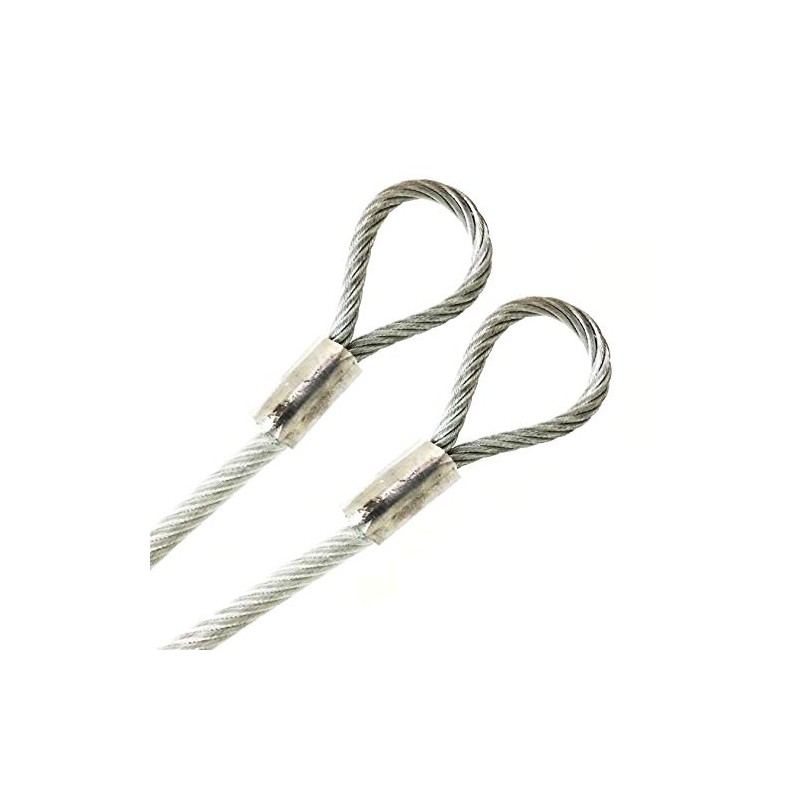 PSI, 1/4" Vinyl Coated Galvanized Steel Cable with Looped Ends,