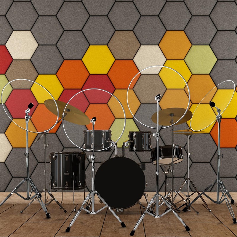 LEIFIDE 4 Pcs 22 Inch Portable Drum Shields Drum Noise