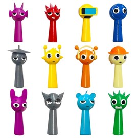KSVFTB Sprunki Action Figures, 12pcs Sprunki Cartoon Figures, Sprunki Toys Pvc Colorful Action Figures for Kids, Sprunki Figures for Any S-Prunki Games Fan Girls and Boys