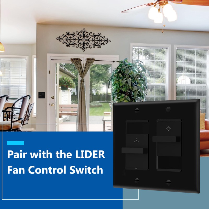 LIDER Combination Dual Dimmer Light Switch Control, 2 Sliding Light