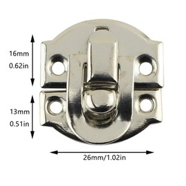 Size Locking Hinges Retro Style Jewellery Clasp Design Decorative Antique Hasp Lock with 80 Screws Small Padlock Iron Snap for Decorative Jewellery Box Wooden Case (White)