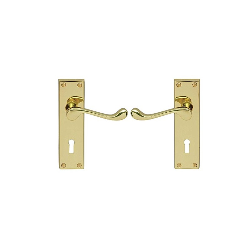 Carlisle Brass Victorian Scroll Lever On Backplate - Lock 57mm