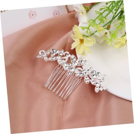 FRCOLOR Bridal Hair Comb Shining Rhinestones Elegant Zinc Alloy Headpiece Wedding Hair Accessories for Performance and Special Occasions White