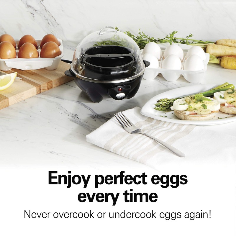 Hamilton Beach 3-in-1 Electric Egg Cooker for Hard Boiled Eggs,
