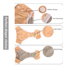 WEEOATAR Unisex Reusable Adult Cloth Diaper, Washable Swim Nappies, Adjustable Incontinence Cloth Diaper with Snaps, Underwear for Elderly Disability, Postpartum (Grey, XXXL)