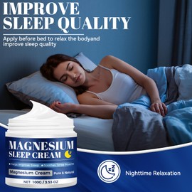 Wansiven Magnesium Cream for Sleep, 100g Calm Magnesium Butter, Topical Butter Cream for Restless Legs, Fast Absorbing Muscle Relaxation, Balm for Leg Cramps & Muscle Pain