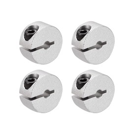 MECCANIXITY Shaft Collar 0.2 Inch Bore Single Split Aluminum Clamping Collar Shaft Collars with Set Screw Silver Tone 4 Pack