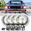 QULOOX 4pcs-5.75" 5-3/4 LED Headlight Hi/Lo Sealed Beam Projector for