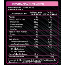 Omega 3 Lyfe Aceite De Salmon Con Vitamina E - 60 Capsulas