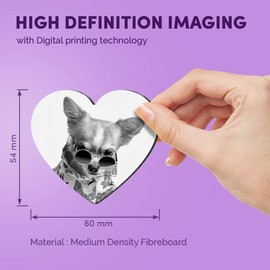 1 x Heart MDF Magnets - Chihuahua Dog Puppy Tropical Shirt 37700