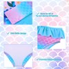 UNIFACO Girls' Two-Piece Swimsuits Pink Blue Mermaid Long Sleeve Bathing