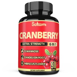 Satoomi 6in1 Cranberry Pills for Women - 3-Month Supply - 6 Herbal Ingredients Extract - 90 Veggie Capsules