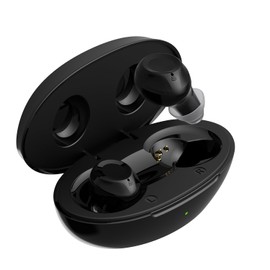 NIKEN集音器 八代亜紀さん推薦 USB充電式 しゅうおんき【充電2時間25時間使用可能】音声拡聴器 充電ケース付き 本体重さ約3g 耳あな式 左右セット入り 高齢者 プレゼント 贈り物 NK-04 (ブラック)