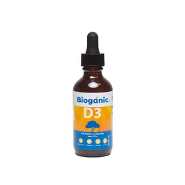 Vitamina D3 Líquida Sublingual Bioganic | 600 porciones | 400 UI por porción | Sabor Piña | Presentación Envase Individual de 60 ml