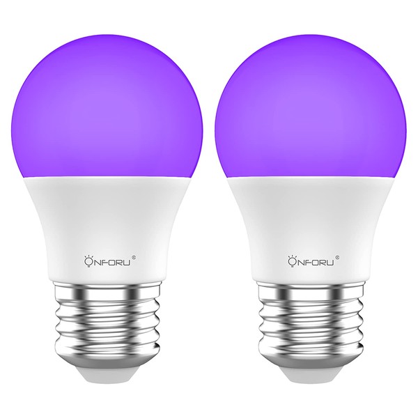 Onforu 9W LED Black Light Bulbs, A19 E26 75W Equivalent Blacklight Bulb for Glow in The Dark, Halloween Lights, 120V, Level 385-400nm, Purple Bulb for Blacklight Party, Body Paint, Fluorescent Poster