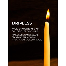 CANDWAX Pure Beeswax Taper Candles 10 inch Set of 4 - Handmade Non Toxic Candles Beeswax 9.5 Hours Burning Ideal as Dinner Candles or Church Candles