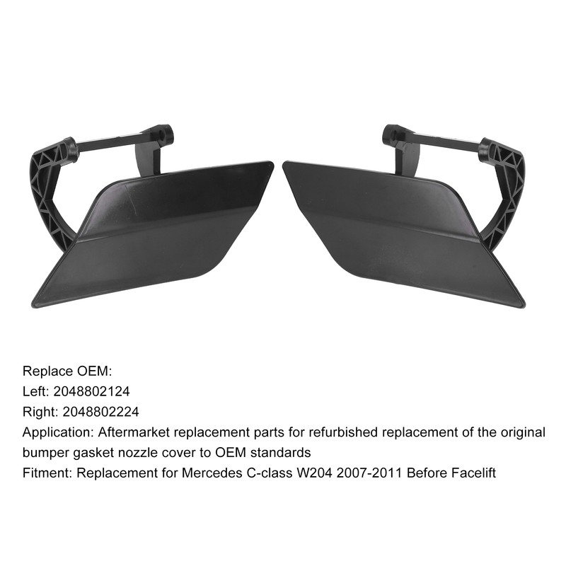 1 Pair Left Right Bumper Headlight Washer Nozzle Cover Bumper