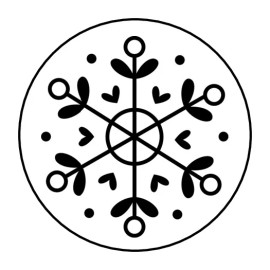 handmade 48 CHRISTMAS SNOWFLAKE ENVELOPE SEALS LABELS STICKERS 1.2" ROUND