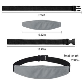 3 Pieces Baby Car seat Head Support - Head Band Strap Headrest, Sleep Sling Sleep Locator for Infants and Toddlers Cute Pattern Kids Travel（Soft Grey）