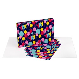 American Greetings Birthday Wrapping Paper Sheets with Gridlines, Party Hats (16 Sheets, 30 in. x 20 in.)